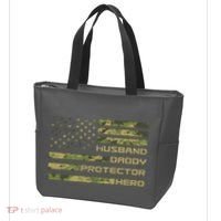 Husband Daddy Protector Hero Camouflage Usa Flag Tote Bag thumb 3