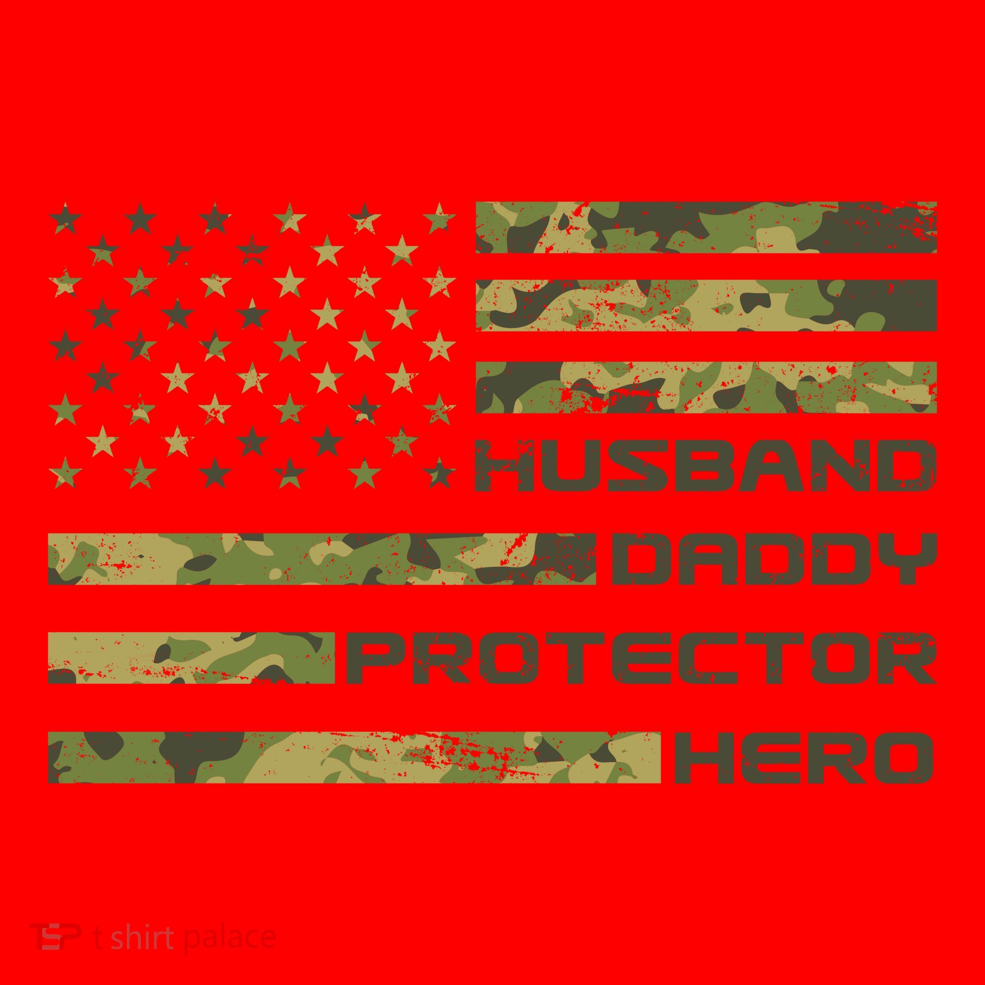 Husband Daddy Protector Hero Camouflage Usa Flag Santa Hat
