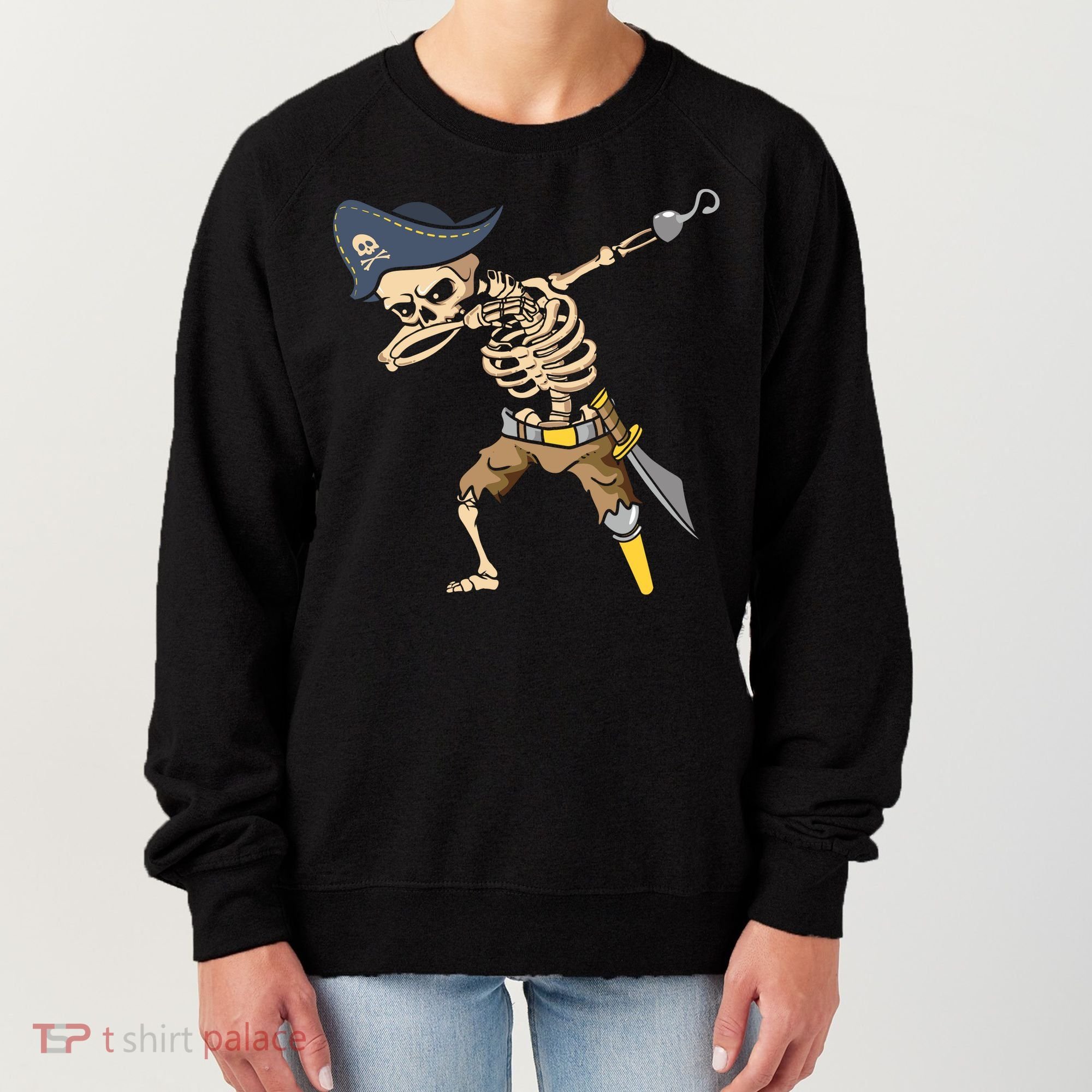 Halloween Dabbing Pirate Skeleton Women's Sweatshirt