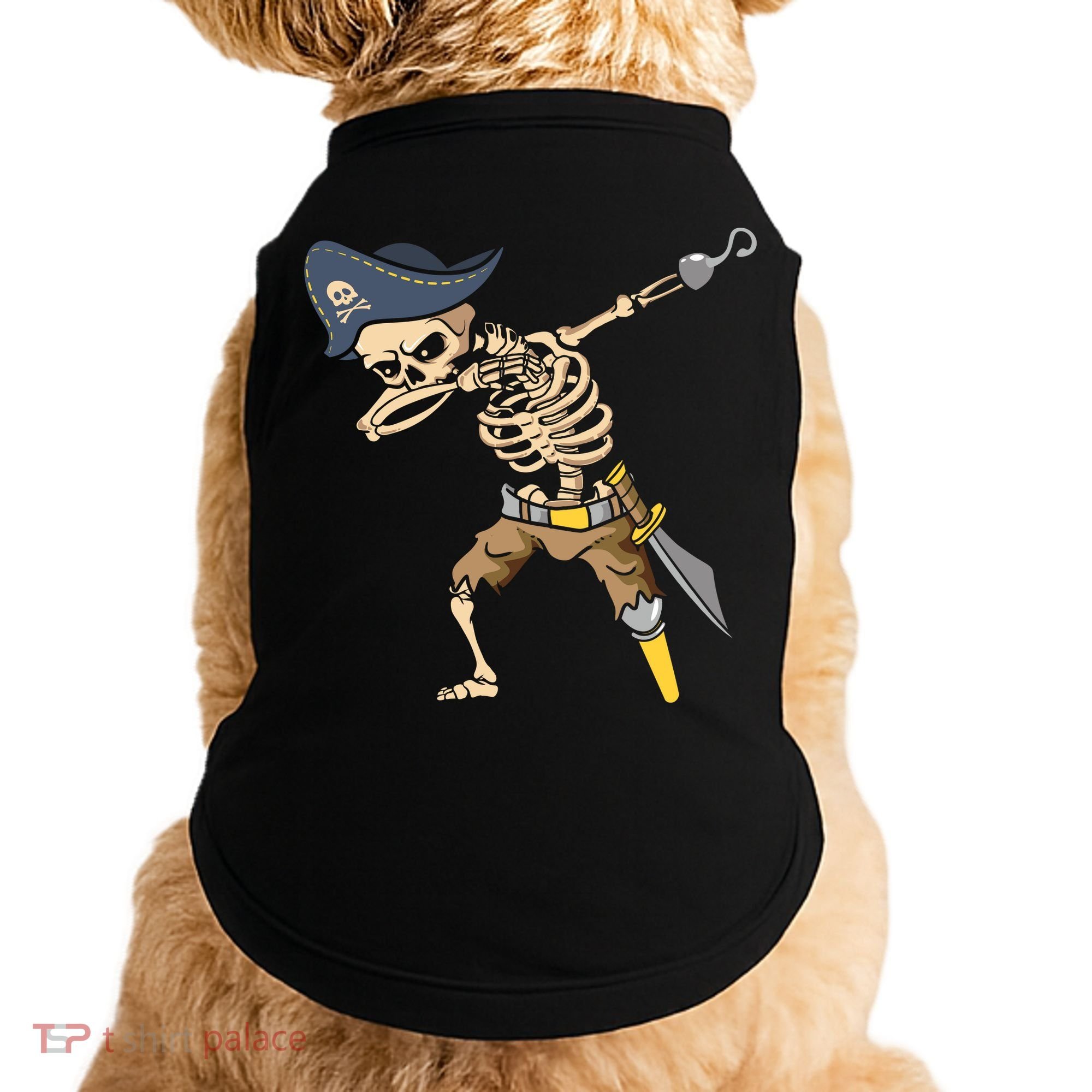 Halloween Dabbing Pirate Skeleton Doggie Tank