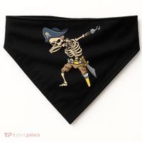 Halloween Dabbing Pirate Skeleton USA-Made Doggie Bandana thumb 0