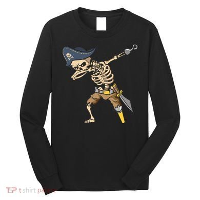 Halloween Dabbing Pirate Skeleton Long Sleeve Shirt