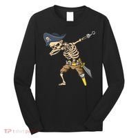 Halloween Dabbing Pirate Skeleton Long Sleeve Shirt thumb 0