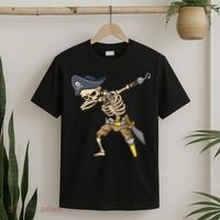 Halloween Dabbing Pirate Skeleton T-Shirt thumb 2