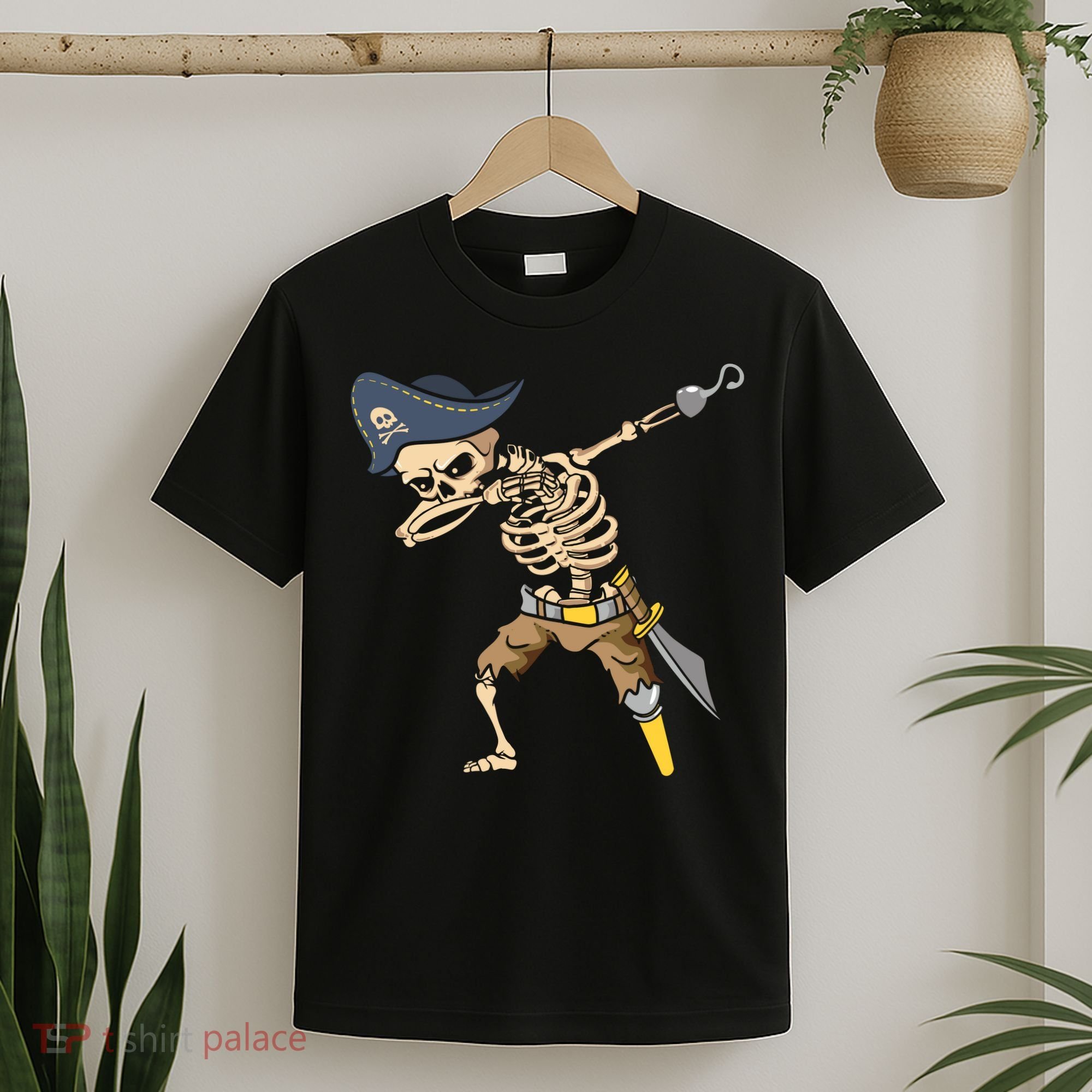 Halloween Dabbing Pirate Skeleton T-Shirt