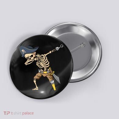 Halloween Dabbing Pirate Skeleton Button