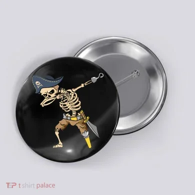 Halloween Dabbing Pirate Skeleton Button