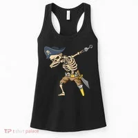 Halloween Dabbing Pirate Skeleton Women's Tank Top thumb 0