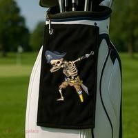 Halloween Dabbing Pirate Skeleton Golf Towel thumb 2