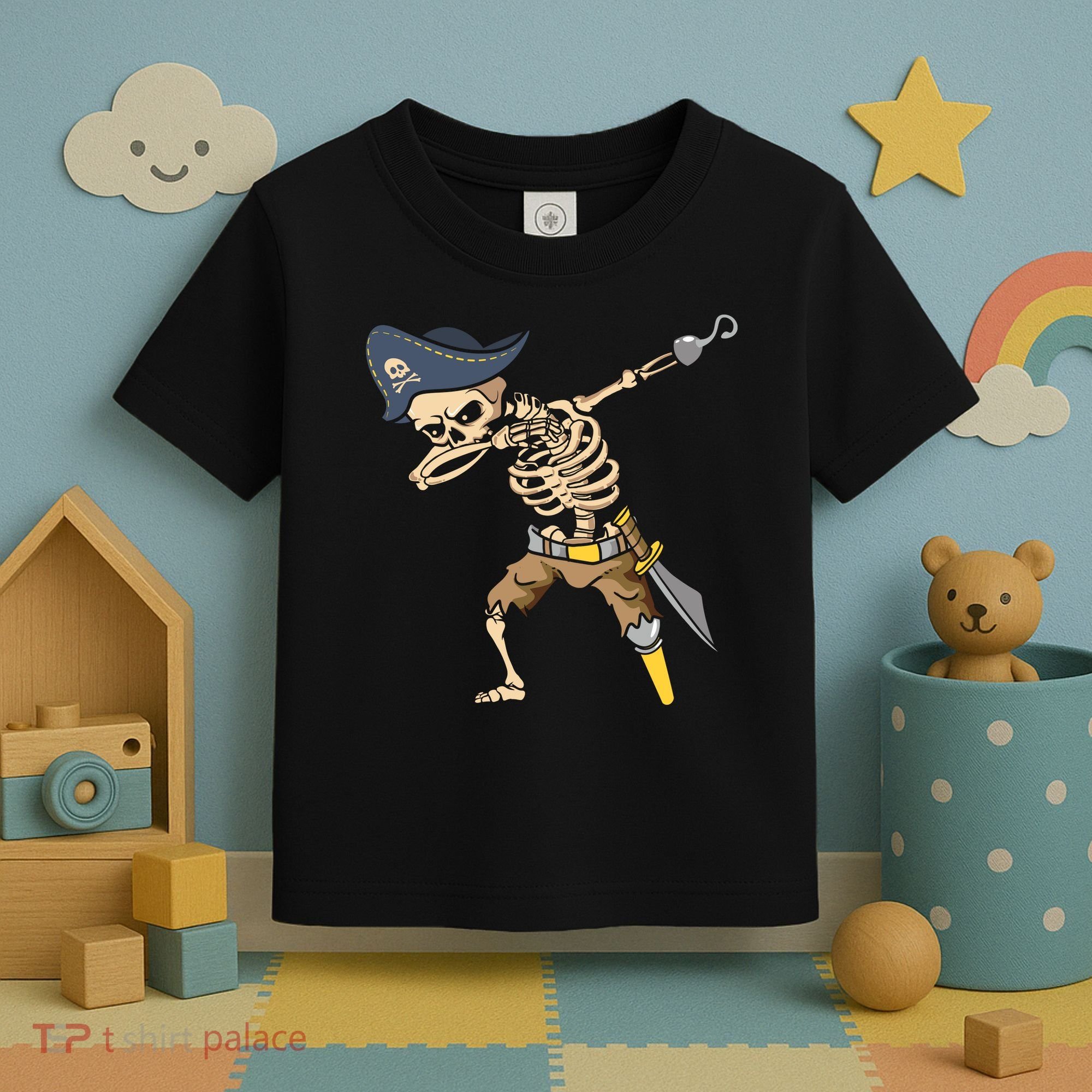 Halloween Dabbing Pirate Skeleton Toddler T-Shirt