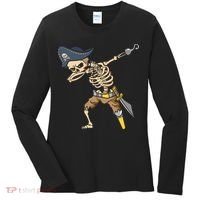 Halloween Dabbing Pirate Skeleton Women's Long Sleeve Shirt thumb 0
