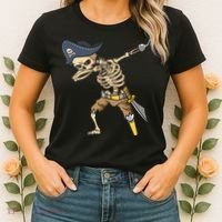 Halloween Dabbing Pirate Skeleton Women's T-Shirt thumb 2