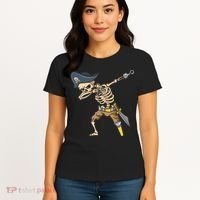 Halloween Dabbing Pirate Skeleton Women's T-Shirt thumb 4