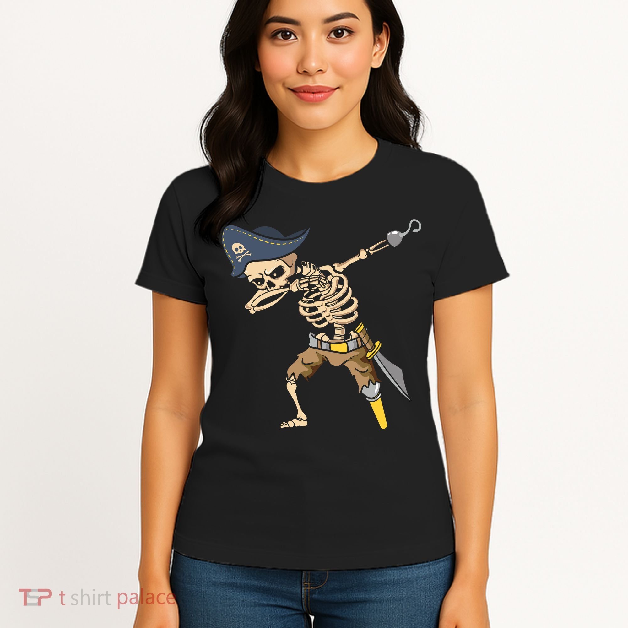 Halloween Dabbing Pirate Skeleton Women's T-Shirt
