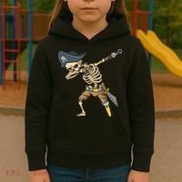 Halloween Dabbing Pirate Skeleton Kids Hoodie thumb 3