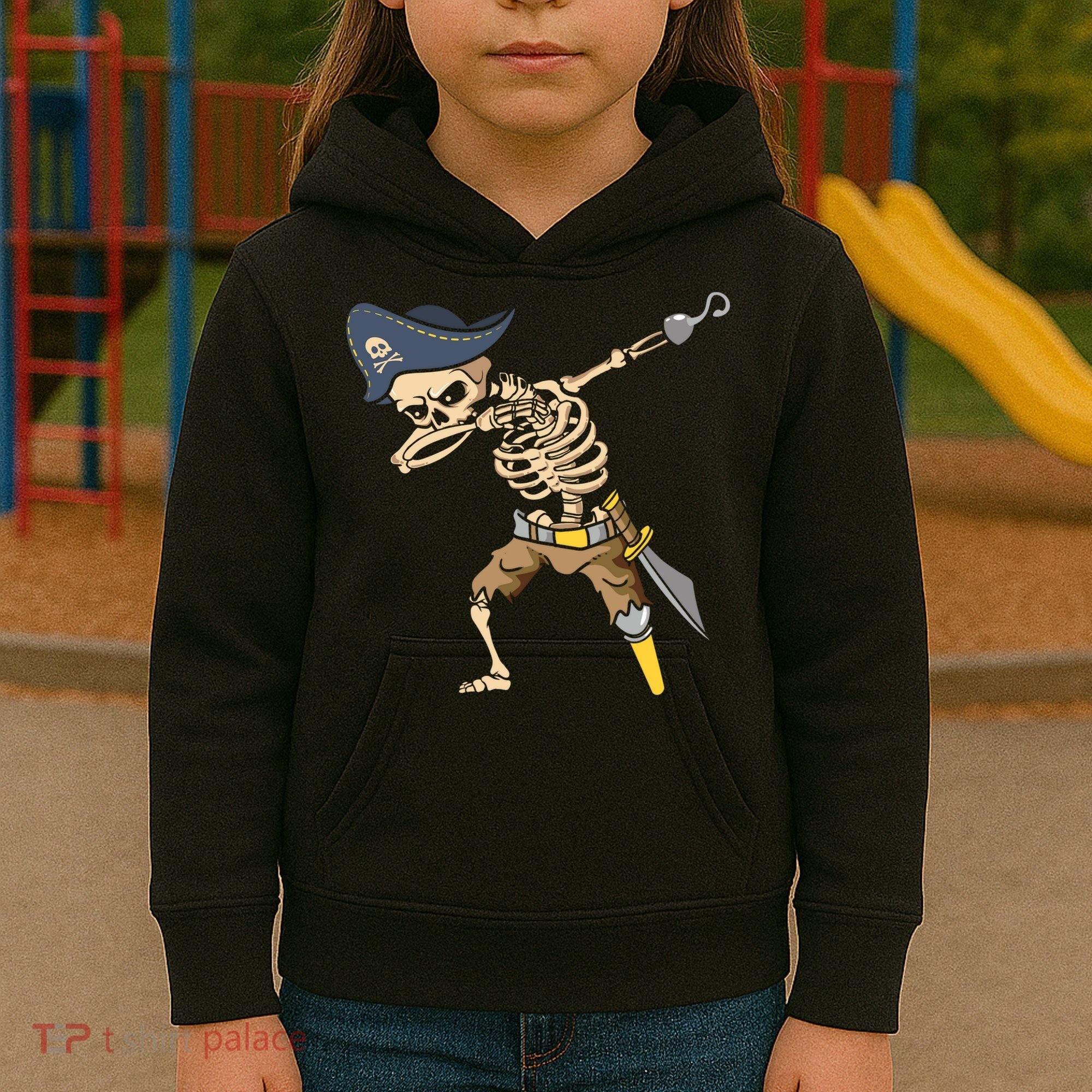 Halloween Dabbing Pirate Skeleton Kids Hoodie