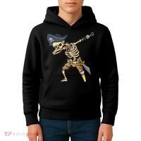 Halloween Dabbing Pirate Skeleton Kids Hoodie thumb 4