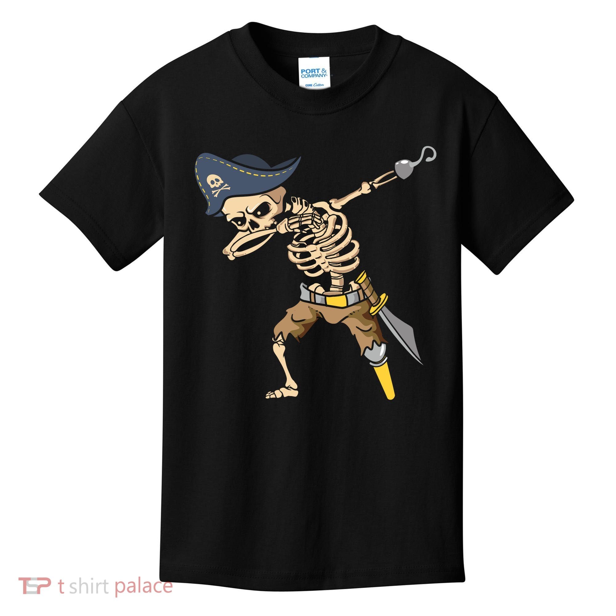 Halloween Dabbing Pirate Skeleton Kids T-Shirt