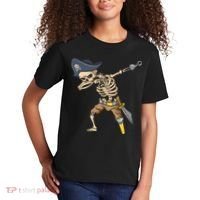 Halloween Dabbing Pirate Skeleton Kids T-Shirt thumb 2