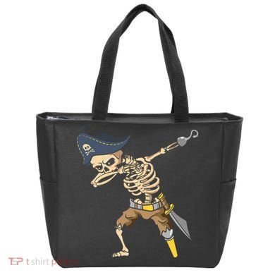 Halloween Dabbing Pirate Skeleton Tote Bag