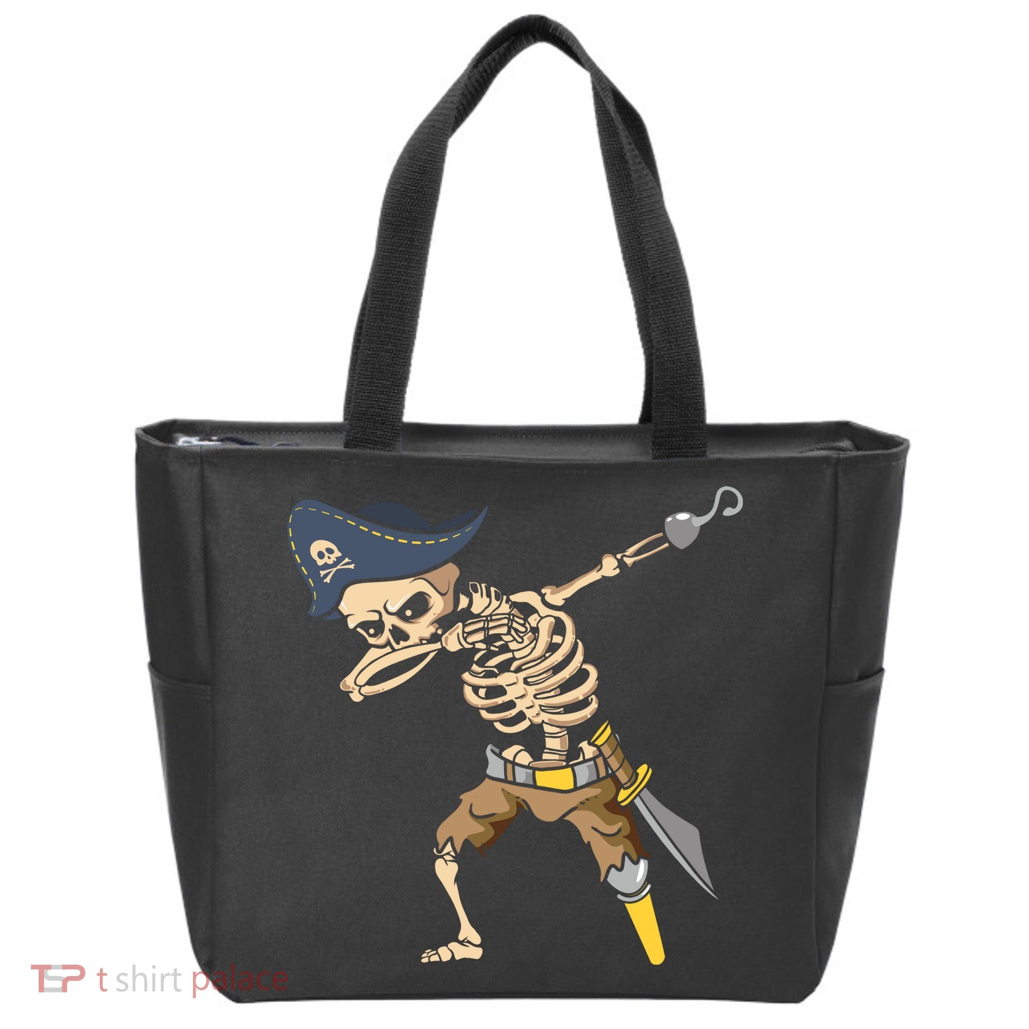 Halloween Dabbing Pirate Skeleton Tote Bag