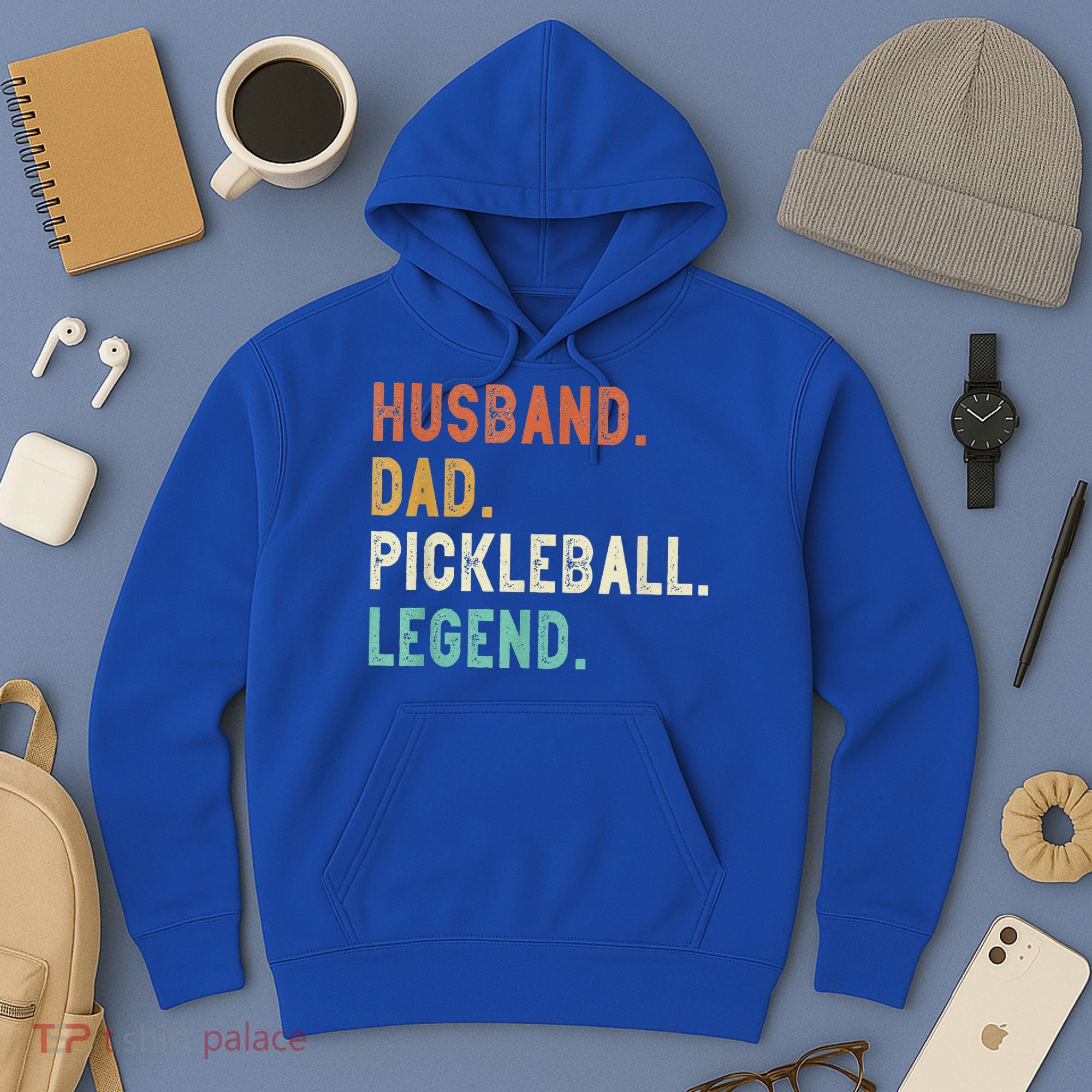 Husband Dad Pickleball Legend Funny Dad Pickleball Hoodie