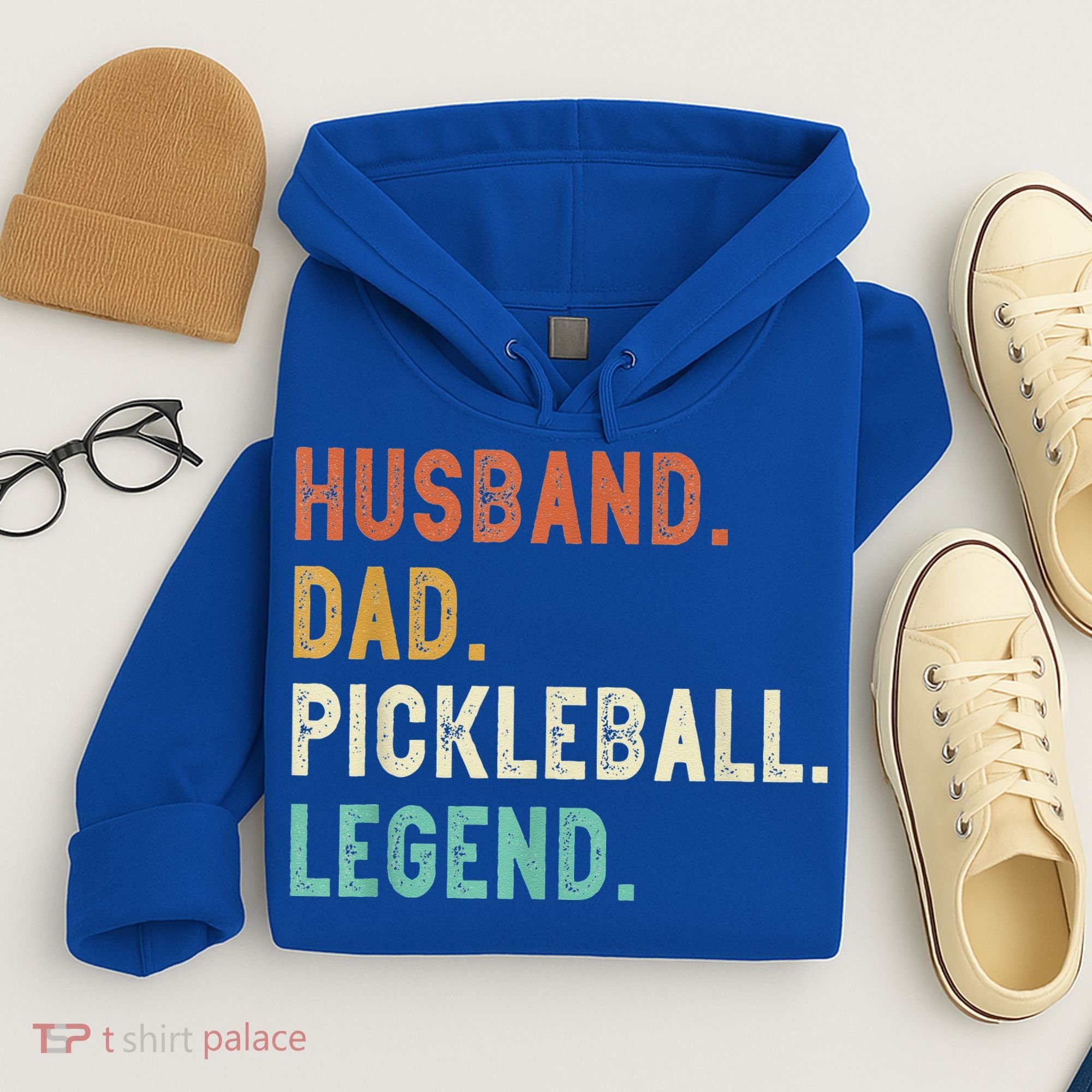 Husband Dad Pickleball Legend Funny Dad Pickleball Hoodie