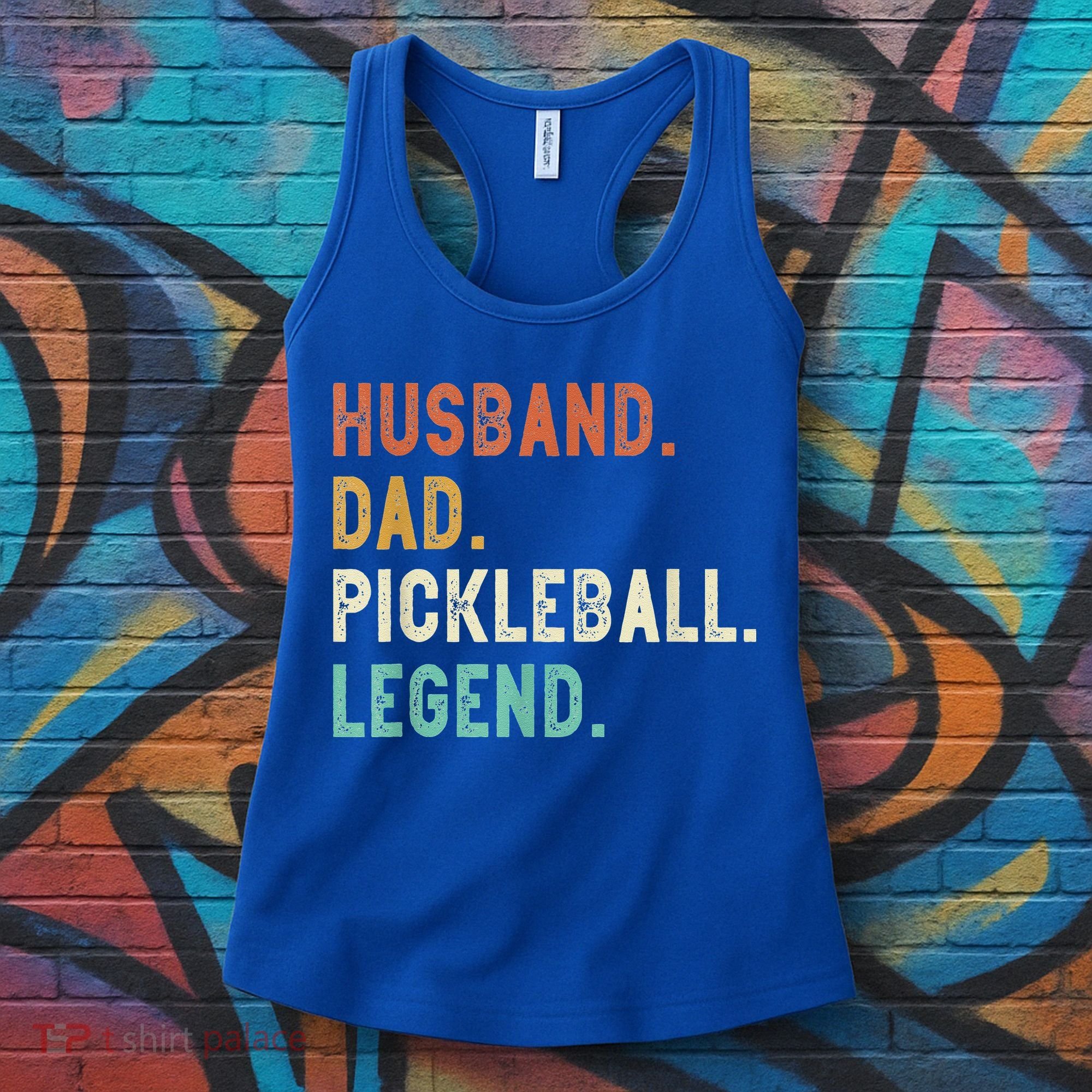 Husband Dad Pickleball Legend Funny Dad Pickleball Women's Tank Top