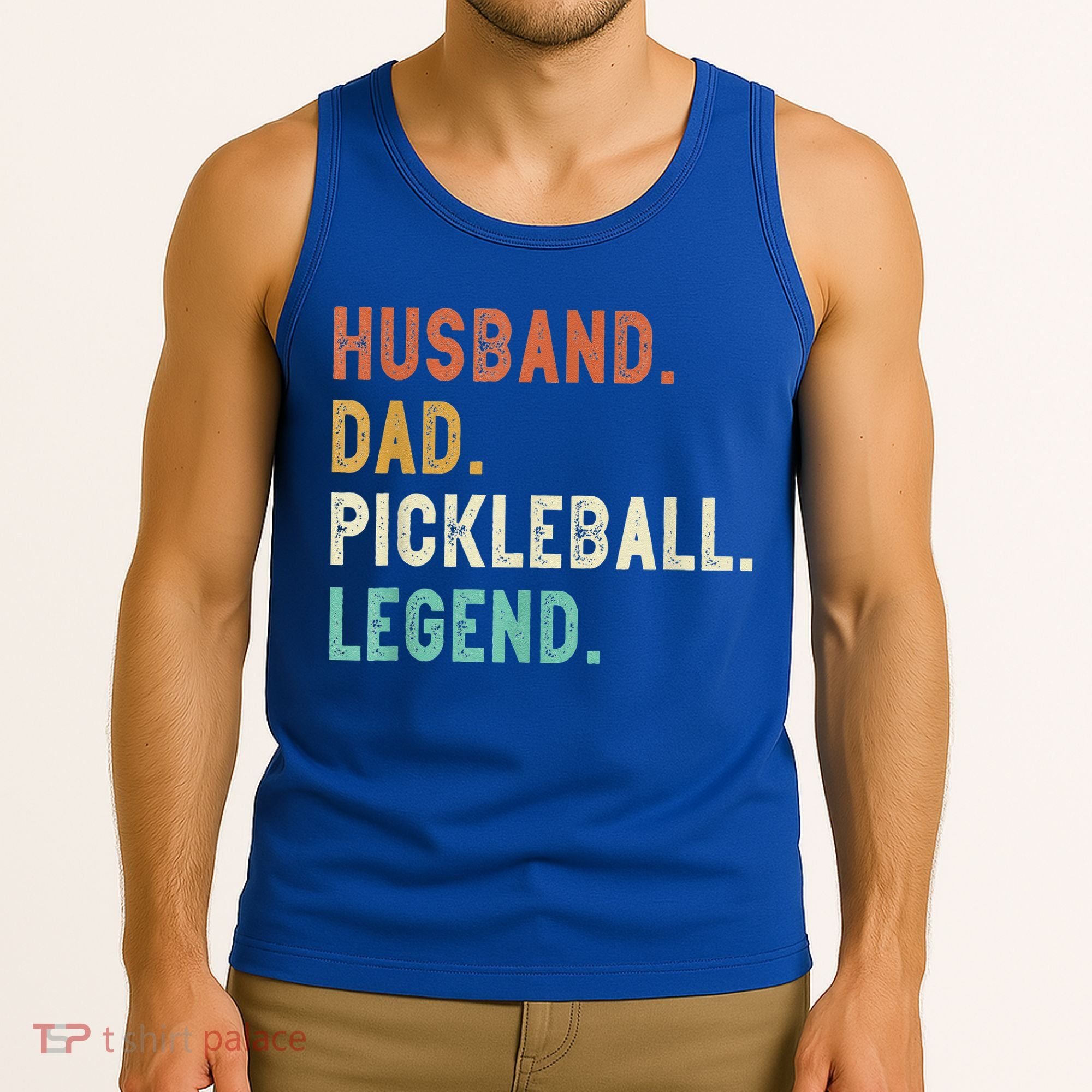Husband Dad Pickleball Legend Funny Dad Pickleball Tank Top