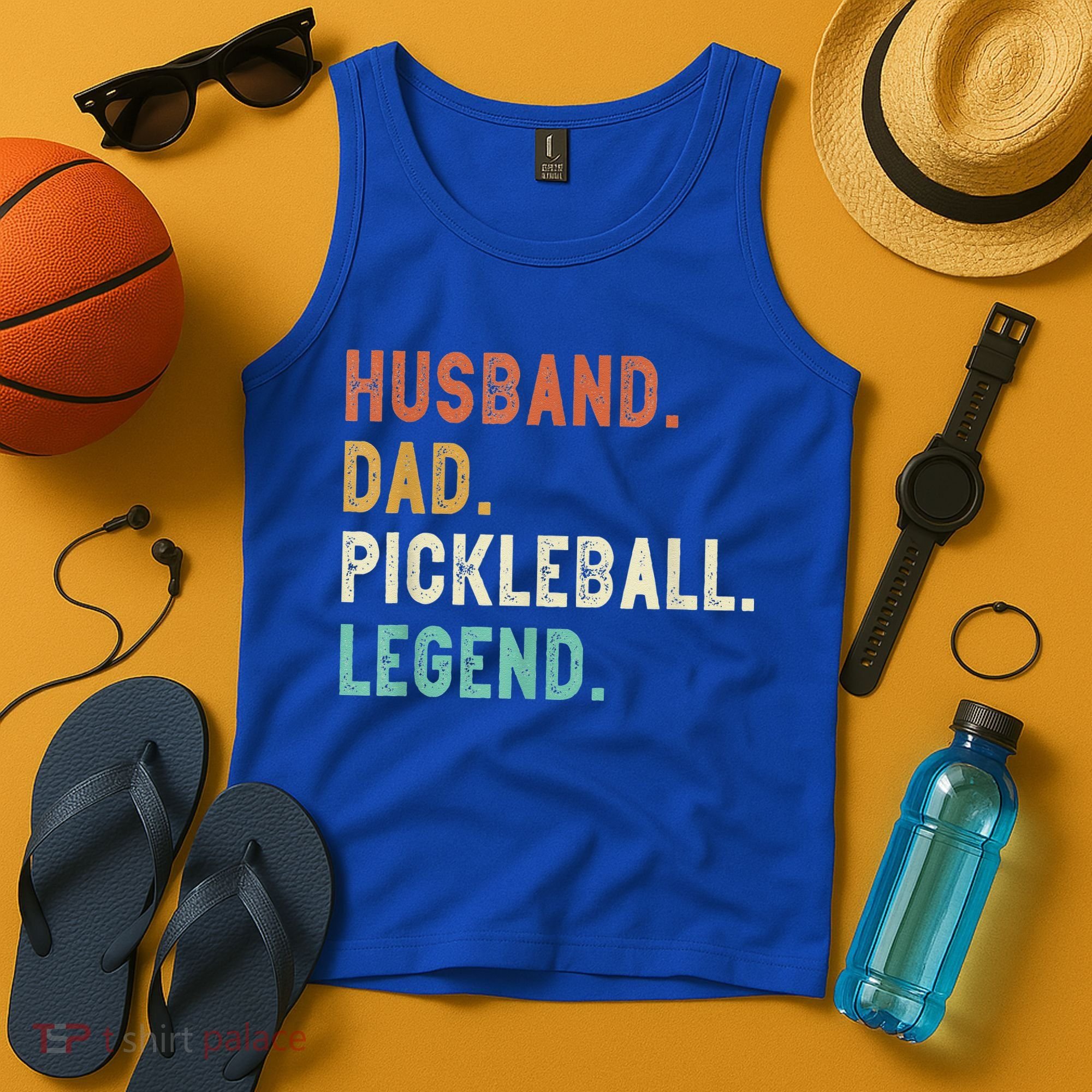 Husband Dad Pickleball Legend Funny Dad Pickleball Tank Top