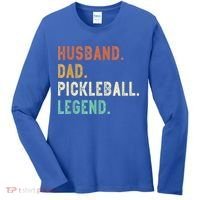 Husband Dad Pickleball Legend Funny Dad Pickleball Women's Long Sleeve Shirt thumb 0