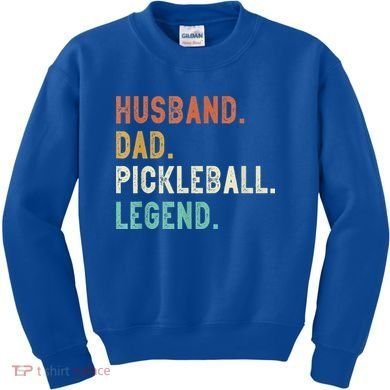 Husband Dad Pickleball Legend Funny Dad Pickleball Kids Sweatshirt