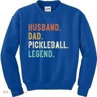 Husband Dad Pickleball Legend Funny Dad Pickleball Kids Sweatshirt thumb 0