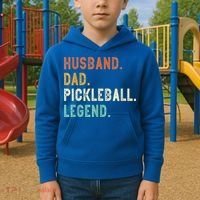 Husband Dad Pickleball Legend Funny Dad Pickleball Kids Hoodie thumb 2