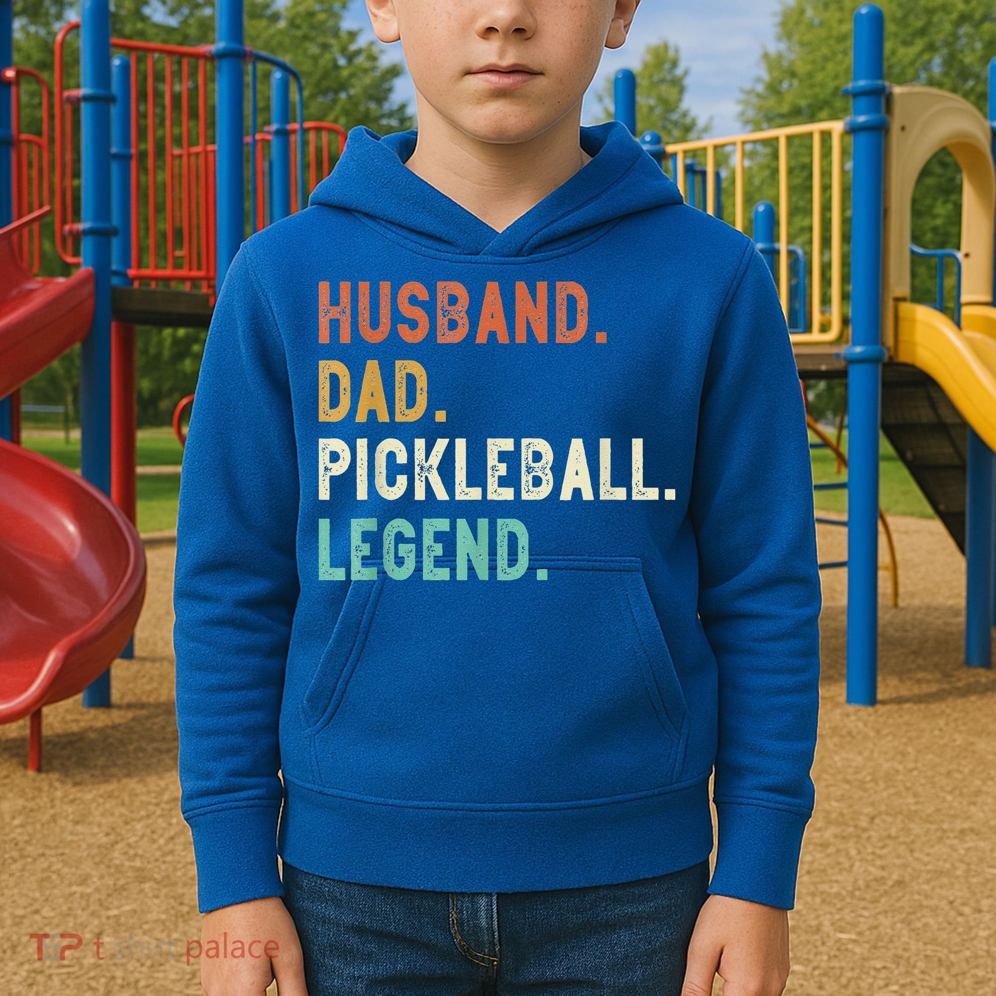 Husband Dad Pickleball Legend Funny Dad Pickleball Kids Hoodie