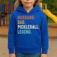 Husband Dad Pickleball Legend Funny Dad Pickleball Kids Hoodie thumb 3