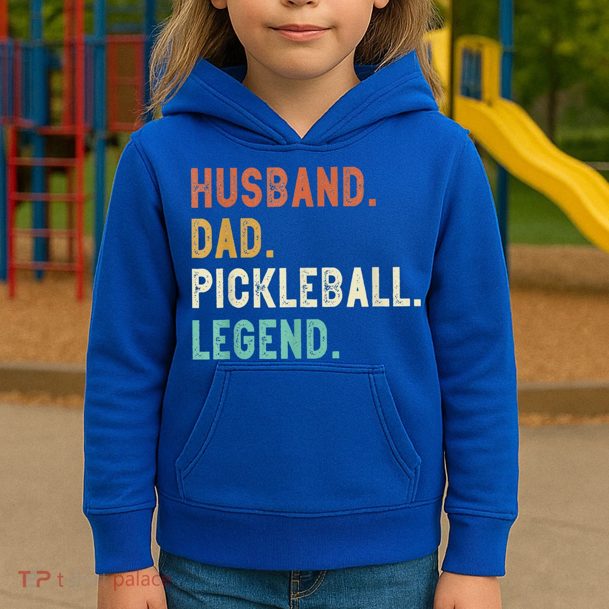 Husband Dad Pickleball Legend Funny Dad Pickleball Kids Hoodie