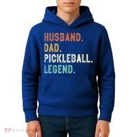 Husband Dad Pickleball Legend Funny Dad Pickleball Kids Hoodie thumb 4