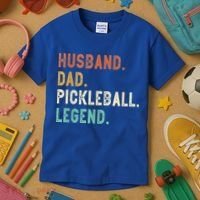 Husband Dad Pickleball Legend Funny Dad Pickleball Kids T-Shirt thumb 3