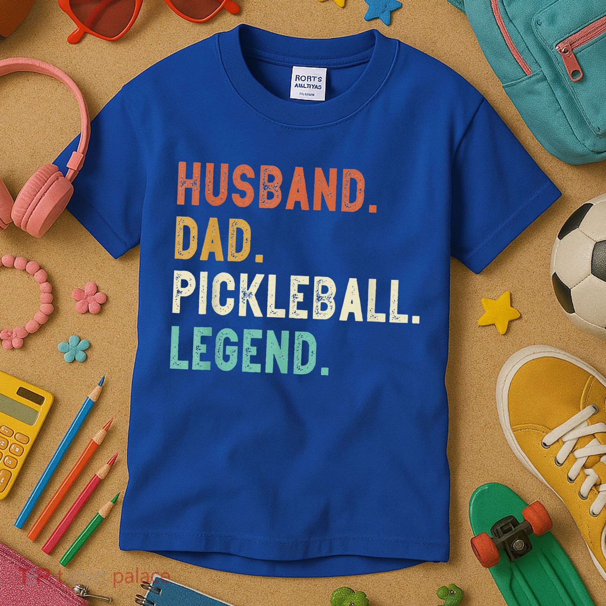 Husband Dad Pickleball Legend Funny Dad Pickleball Kids T-Shirt