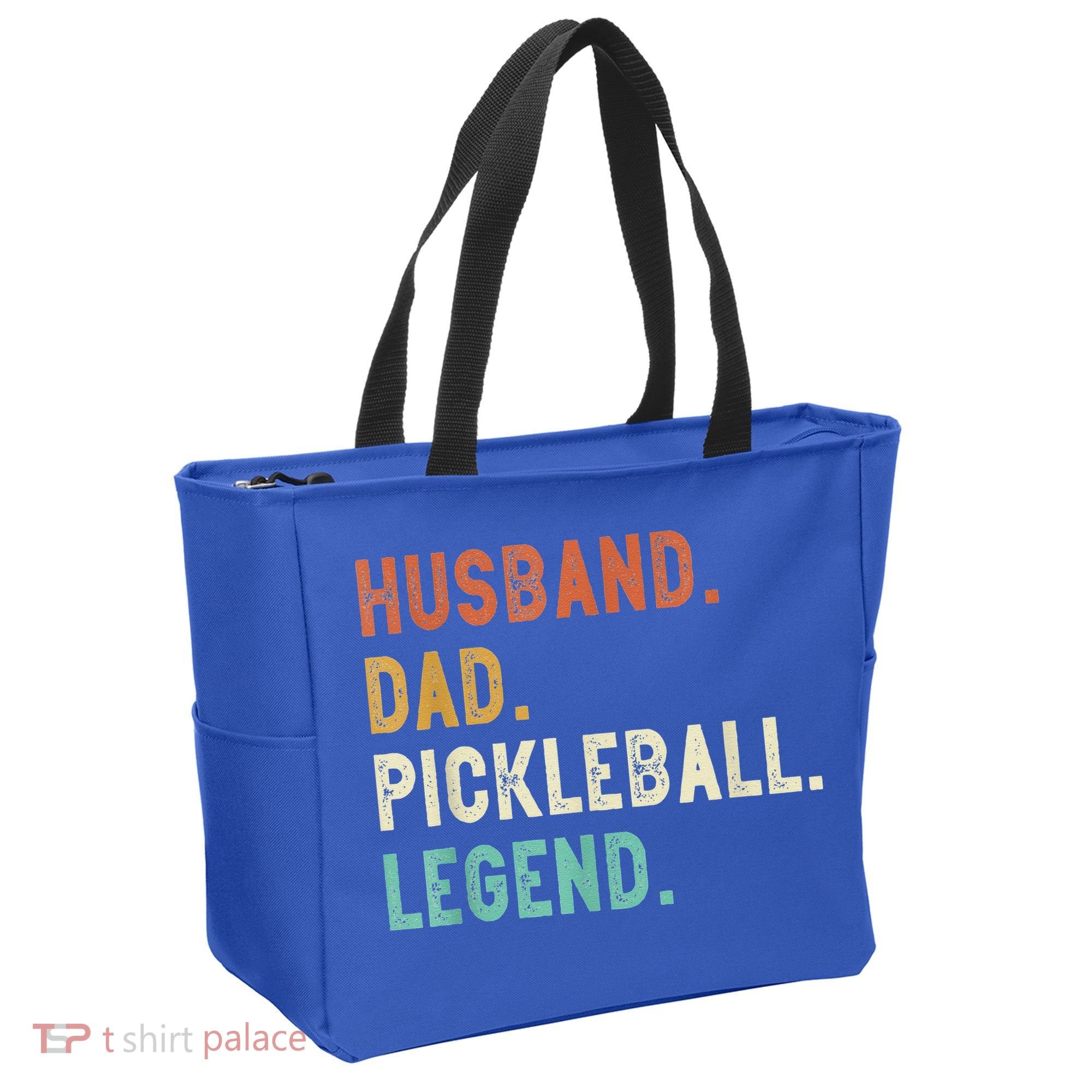 Husband Dad Pickleball Legend Funny Dad Pickleball Tote Bag