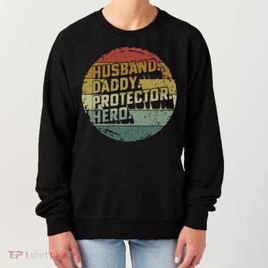 Husband Daddy Protector Hero Fathers Day Vintage Women's Sweatshirt