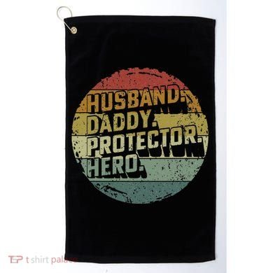 Husband Daddy Protector Hero Fathers Day Vintage Golf Towel