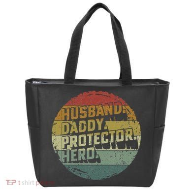Husband Daddy Protector Hero Fathers Day Vintage Tote Bag