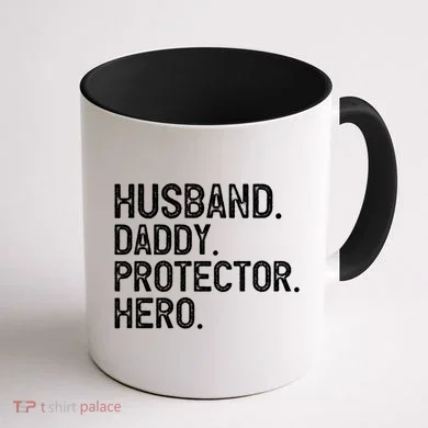 Husband Daddy Protector Hero Cool Gift Coffee Mug back