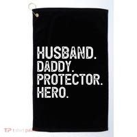 Husband Daddy Protector Hero Cool Gift Golf Towel thumb 0