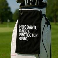 Husband Daddy Protector Hero Cool Gift Golf Towel thumb 2