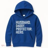 Husband Daddy Protector Hero Cool Gift Kids Hoodie thumb 0