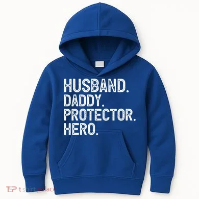 Husband Daddy Protector Hero Cool Gift Kids Hoodie