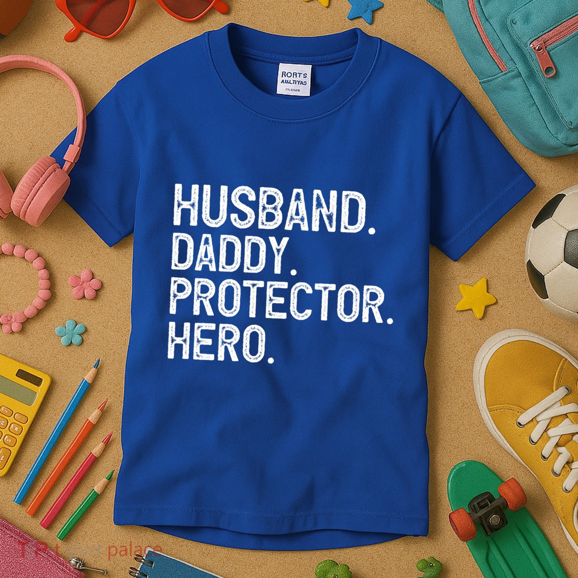 Husband Daddy Protector Hero Cool Gift Kids T-Shirt